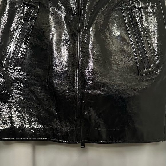 Lamarque Rowan 100% Leather Mini Skirt Black Size 4 Sexy Grunge - Picture 4 of 16